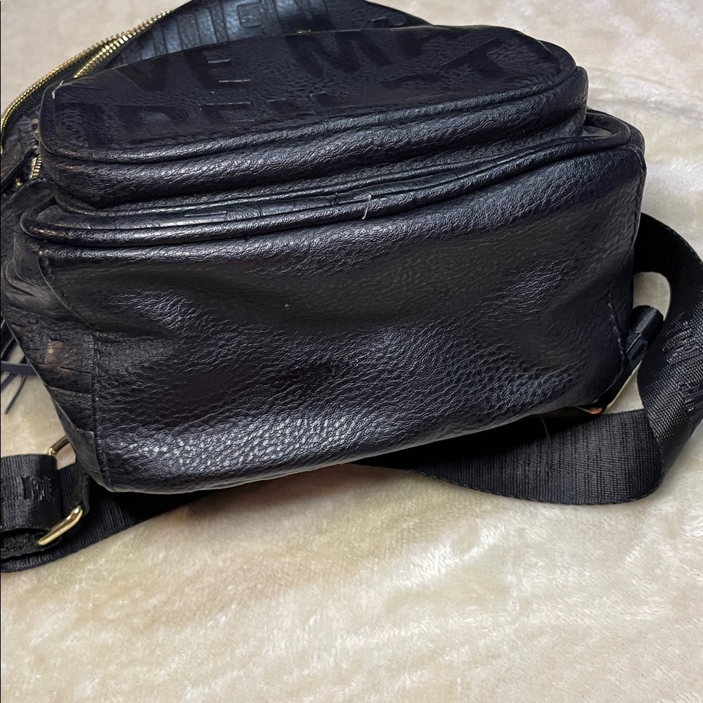Steve Madden Embossed Black Backpack with Gold Details - Picture 9 of 13